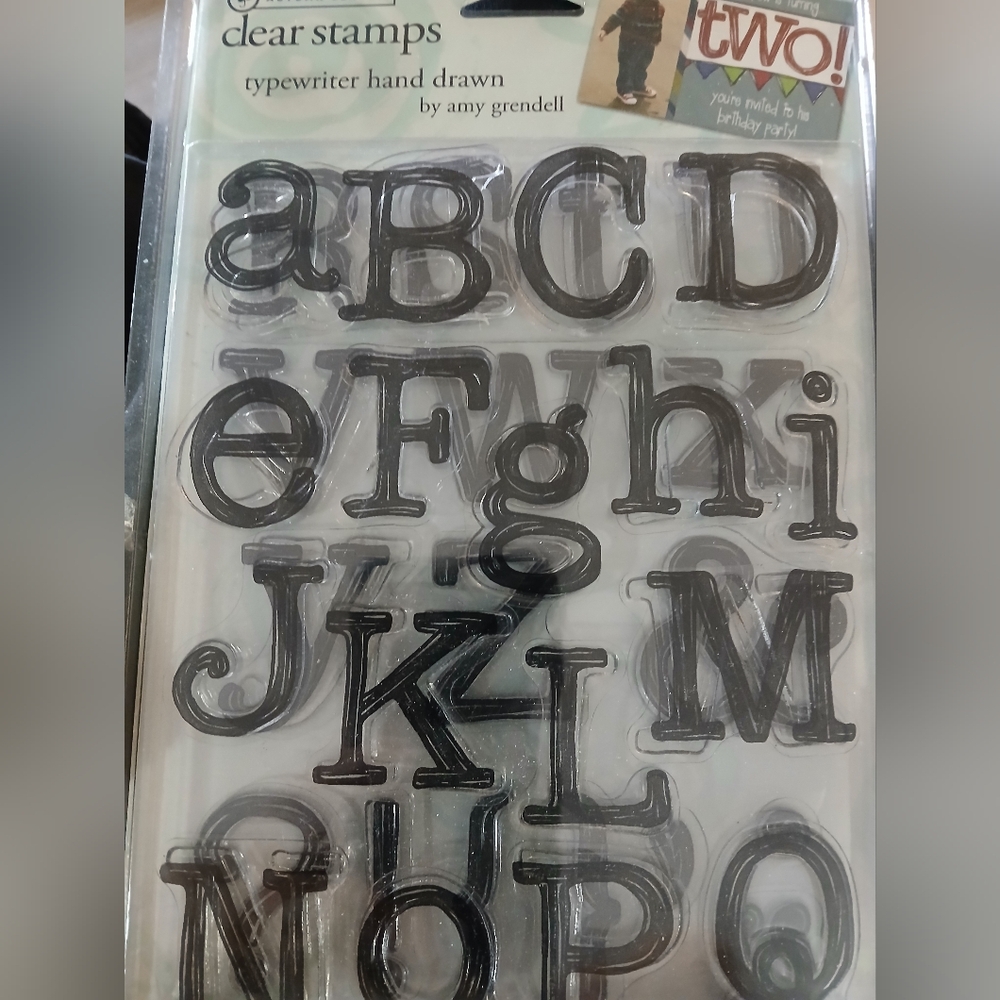 Autumn Leaves Clear Stamps Typewriter Hand Drawn Numbers NEW